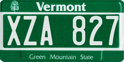 VT license plate XZA827