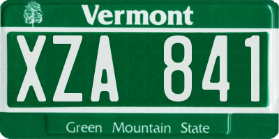 VT license plate XZA841