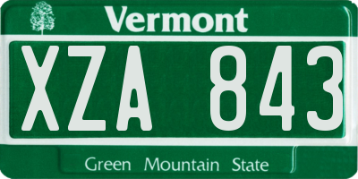 VT license plate XZA843