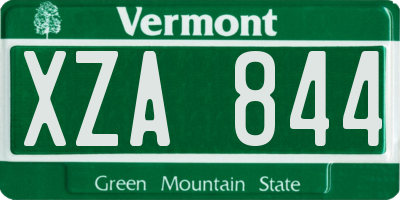 VT license plate XZA844
