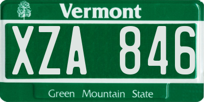 VT license plate XZA846