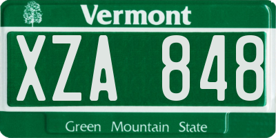 VT license plate XZA848