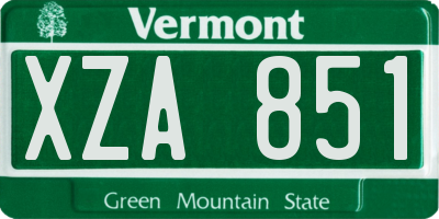 VT license plate XZA851