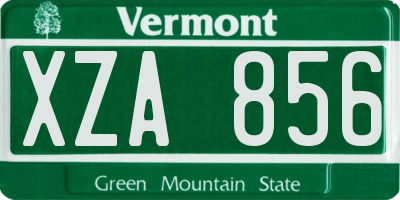 VT license plate XZA856