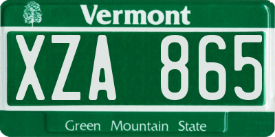 VT license plate XZA865