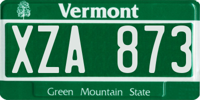 VT license plate XZA873