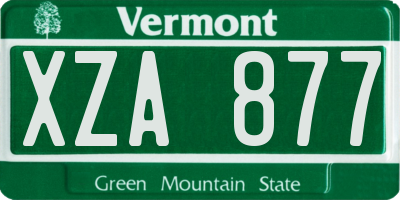 VT license plate XZA877