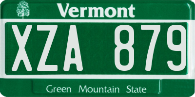 VT license plate XZA879
