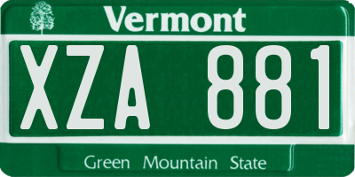 VT license plate XZA881