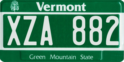 VT license plate XZA882