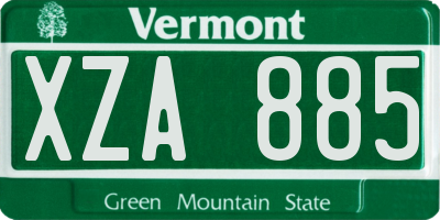 VT license plate XZA885