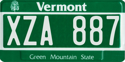VT license plate XZA887