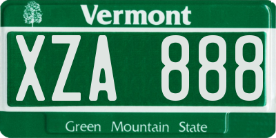VT license plate XZA888