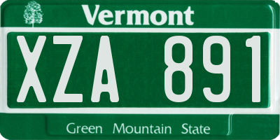 VT license plate XZA891