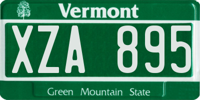 VT license plate XZA895