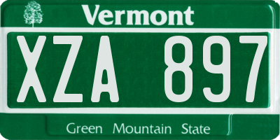 VT license plate XZA897