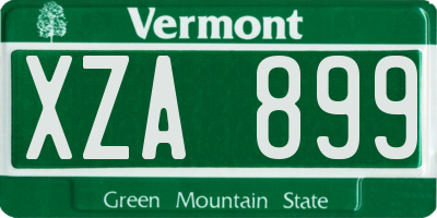VT license plate XZA899
