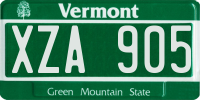 VT license plate XZA905