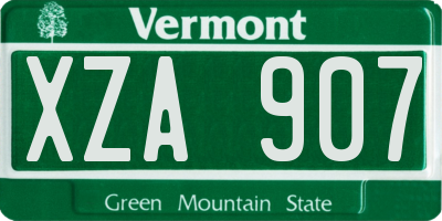 VT license plate XZA907