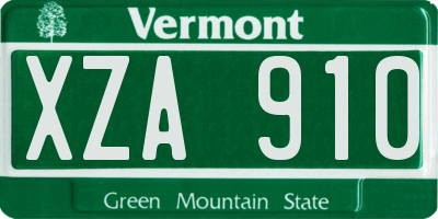 VT license plate XZA910