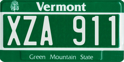 VT license plate XZA911