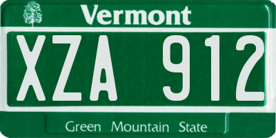VT license plate XZA912