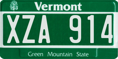 VT license plate XZA914