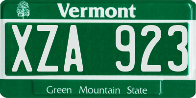 VT license plate XZA923