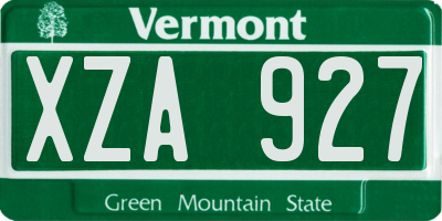 VT license plate XZA927