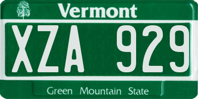 VT license plate XZA929
