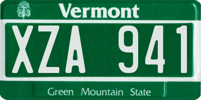 VT license plate XZA941