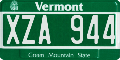 VT license plate XZA944