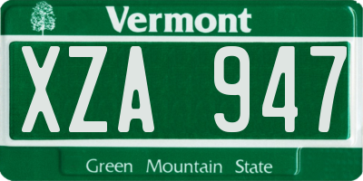 VT license plate XZA947