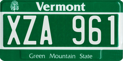 VT license plate XZA961