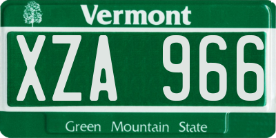 VT license plate XZA966