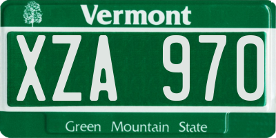 VT license plate XZA970