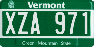 VT license plate XZA971