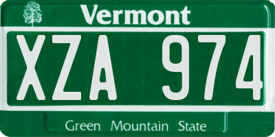 VT license plate XZA974
