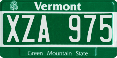 VT license plate XZA975