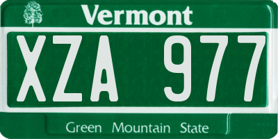 VT license plate XZA977