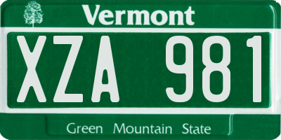 VT license plate XZA981