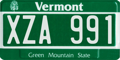VT license plate XZA991