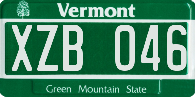VT license plate XZB046