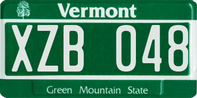 VT license plate XZB048