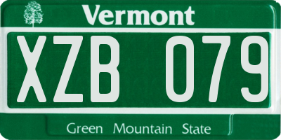 VT license plate XZB079
