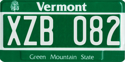 VT license plate XZB082