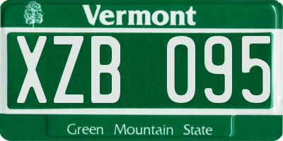 VT license plate XZB095