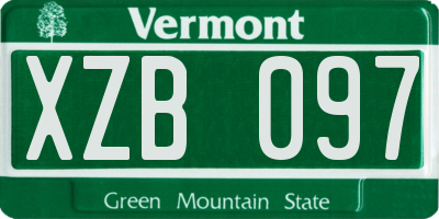 VT license plate XZB097