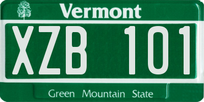 VT license plate XZB101