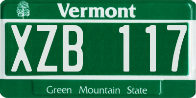 VT license plate XZB117